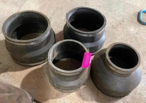 (4) ASSORTED DWV FLEXIBLE PVC COUPLINGS