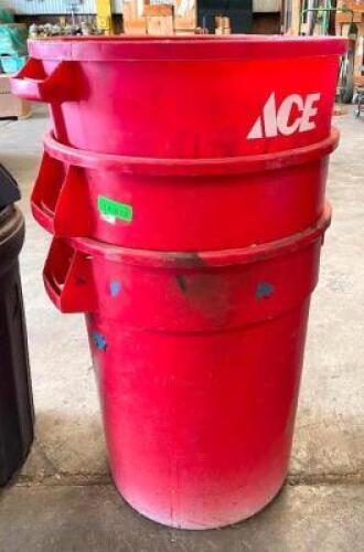 (3) INDUSTRIAL TRASH BINS