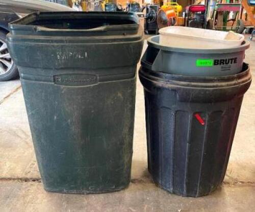 ASSORTED TRASH BINS AS SHOWN