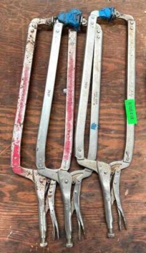 (3) 24" LOCKING C-CLAMP VISE GRIP