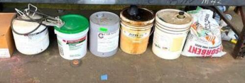CONTENTS OF SHELF ( ASSORTED LUBRICANTS AS SHOWN)