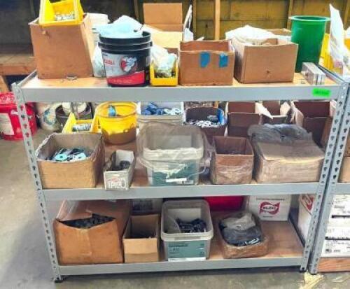 3-TIER METAL FRAMED SHELVING UNIT (CONTENTS ON SHELF INCLUDED)