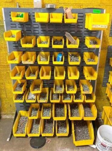 36" X 48" WALL MOUNTED HARDWARE ORGANIZER (CONTENTS INCLUDED, ASSORTED HARDWARE)