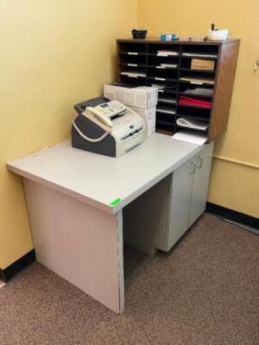 LARGE ASSORTMENT OF OFFICE FURNITURE AND SUPPLIES