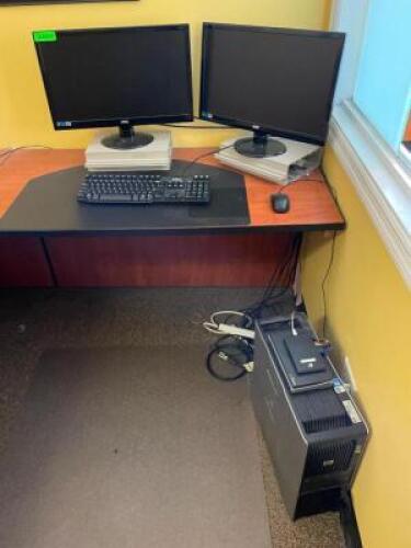 DUAL MONITOR AND COMPUTER SET