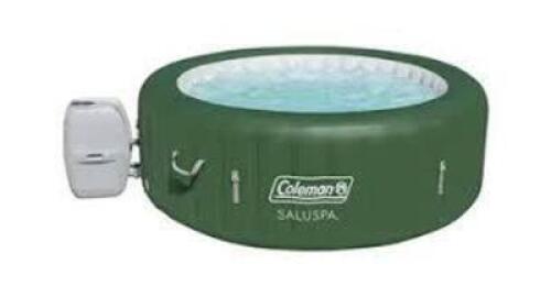 DESCRIPTION: (1) SALUSPA, PALM SPRINGS INFLATABLE HOT TUBBRAND/MODEL: COLEMANINFORMATION: GREENRETAIL$: 507.69&nbsp;SIZE: 28" X 77" X 28"QTY: 1