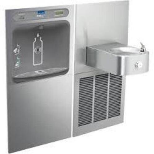 DESCRIPTION: (1) REFRIGERATED FOUNTAINS WITH FLEXI-GUARD BUBBLER AND EXH2O BOTTLE FILLER BRAND/MODEL: ELKAY #EZWS-ERFP8-RF INFORMATION: SILVER RETAIL$