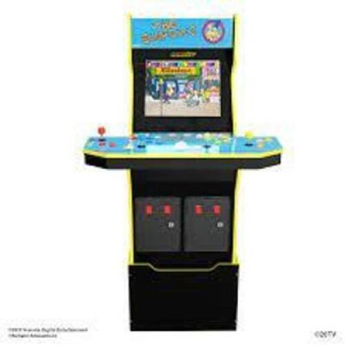 DESCRIPTION: (1) SIMPSONS ARCADE GAMEBRAND/MODEL: ARCADE 1UP #SIM-A-1086INFORMATION: 2 GAMES IN 1 SIMPSONS BOWLING AND TRADITIONAL SIMPSONS ARCADE GAMERETAIL$: 600&nbsp;SIZE: 25.13" D X 31.88" W X 59.00" HQTY: 1