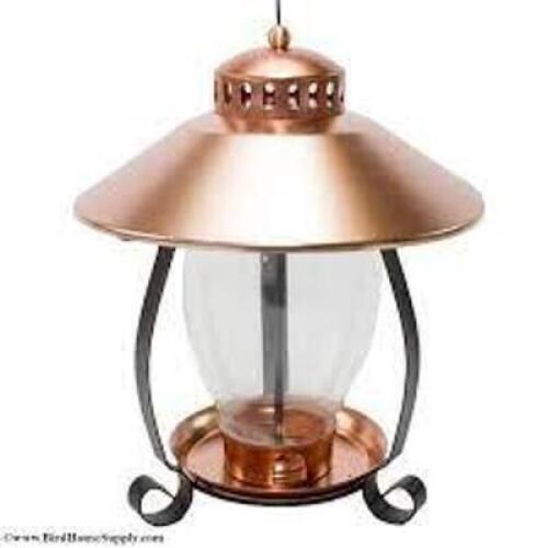 DESCRIPTION: (1) LANTERN BIRD FEEDER BRAND/MODEL: WOODLINK #24861_COPLANTERN INFORMATION: BRUSHED COPPER RETAIL$: $39.99 EA QTY: 1