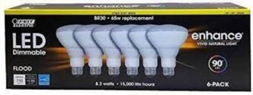 DESCRIPTION: (1) SET OF ENHANCE VIVID NATURAL LIGHT BULBS BRAND/MODEL: CONSERV ENERGY INFORMATION: BR30, 65W REPLACEMENT RETAIL$: $25.99 PER 6 PACK SI