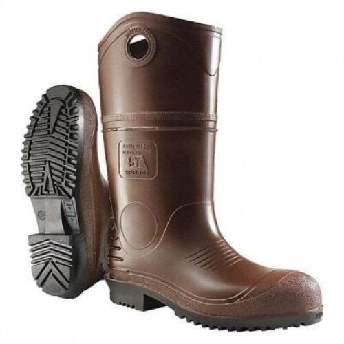 DESCRIPTION: (1) PAIR OF RUBBER BOOTS BRAND/MODEL: DUNLOP INFORMATION: BROWN RETAIL$: $64.34 EA SIZE: SIZE 9, MENS QTY: 1