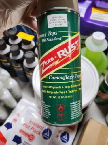 DESCRIPTION: (6) FLAT SPRAY PAINT BRAND/MODEL: ZERO-RUST INFORMATION: CAMMY TOP TAN RETAIL$: $13.86 EA SIZE: 12 OZ QTY: 6