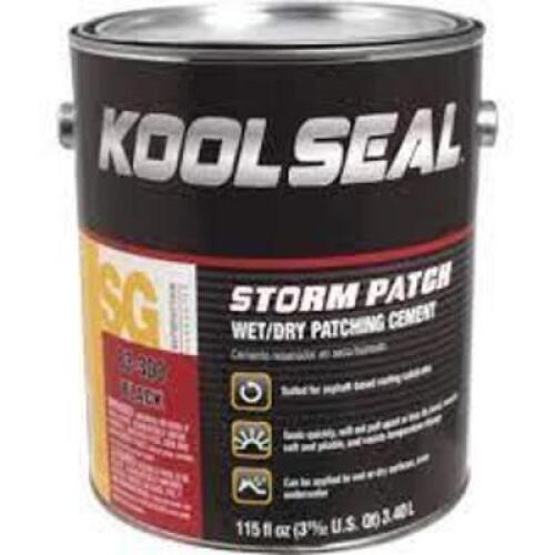 DESCRIPTION: (1) STORM PATCH WET DRY PATCHING CEMENT BRAND/MODEL: KOOL SEAL #83-300 INFORMATION: BLACK RETAIL$: $21.31 EA SIZE: 1 GALLON QTY: 1