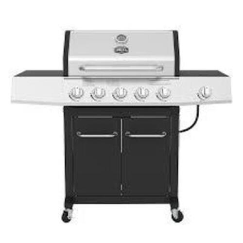 DESCRIPTION: (1) PROPANE GAS GRILLBRAND/MODEL: EXPERT GRILLINFORMATION: STAINLESS AND BLACKRETAIL$: $160.00&nbsp;SIZE: 4 BURNER 25 BURGER CAPQTY: 1
