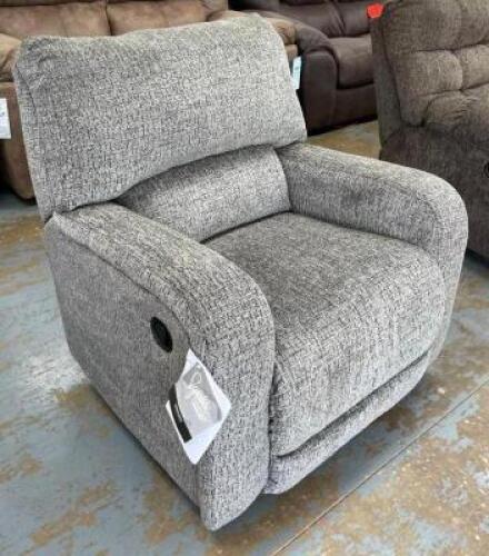 GREY SWIVEL GLIDER RECLINER