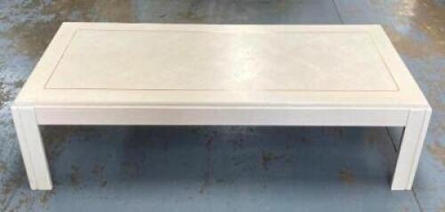 WOODEN COFFEE TABLE WITH GOLD TRIM