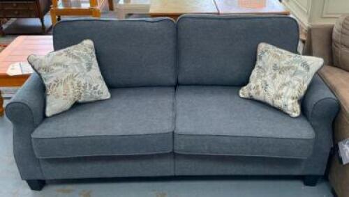 ALESSIO CHARCOAL SOFA WITH (2) THROW PILLOWS