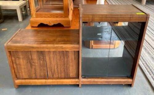 GLASS DOOR WOODEN MEDIA CABINET