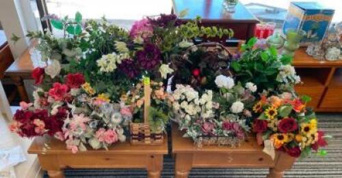 ASSORTED FAUX FLOWERS AS SHOWN
