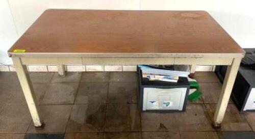 DESCRIPTION: 60" X 30" METAL FRAMED OFFICE DESK SIZE: 60" X 30" LOCATION: STORE FRONT QTY: 1
