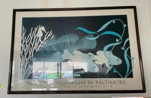 DESCRIPTION: "NATIONAL AQUARIUM IN BALTIMORE" FRAMED DECOR SIZE: 36" X 20" LOCATION: STORE FRONT QTY: 1