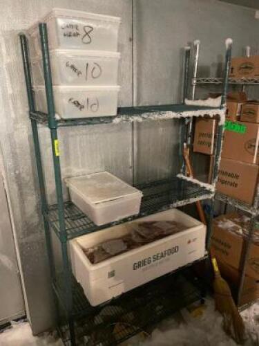 DESCRIPTION: 48" X 24" FOUR TIER COATED WIRE RACK. INFORMATION: NO CONTENTS. SIZE: 48" X 24" X 72" LOCATION: WAREHOUSE QTY: 1