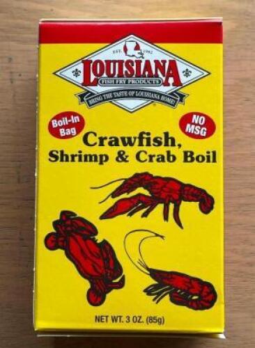 DESCRIPTION: (9) - 3 OZ. BOXES OF LAUISIANA CRAWFISH SHRIMP AND CRAB BOIL SIZE: SOLD AS A SET LOCATION: FRONT QTY: 1