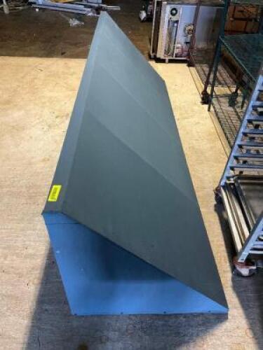 DESCRIPTION: (1) 84" BLUE CANVAS COVERED AWNINGS W/ METAL FRAMES. SIZE: 84" LOCATION: WAREHOUSE QTY: 1