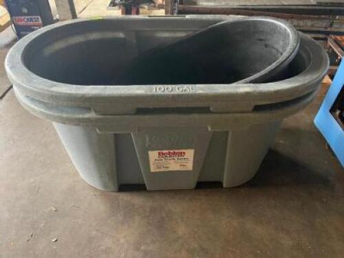 DESCRIPTION: (2) 100 GALLON POLY STACK TUBS BRAND/MODEL: BEHLEN COUNTRY LOCATION: WAREHOUSE QTY: 2