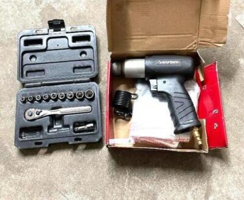 NAME: TOOL COMBO PACK - HUSKY MEDIUM STROKE AIR HAMMER / CRAFTSMAN SOCKET WRENCH SET