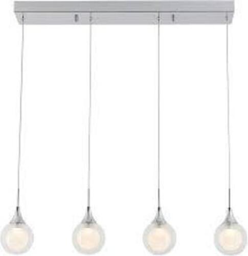 NAME: Artika FG4L-HD1 Frosted Globe 4-LED-int. Pendant Lights, Chrome, Modern design 4-pendant LED light fixture