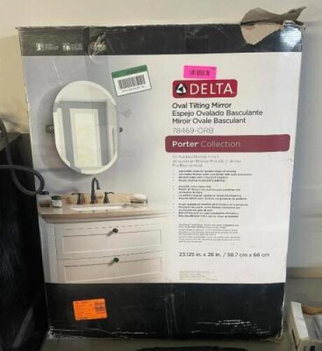 NAME: DELTA PORTER COLLECTION OVAL TILTING MIRROR