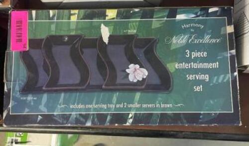 NAME: 3-PIECE ENTERTAINMENT SERVING SET IN BLACK