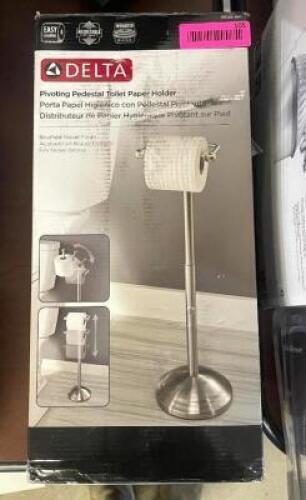 NAME: PIVOTING PEDASTAL TOILET PAPER HOLDER