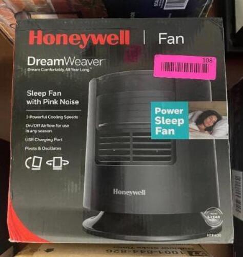 NAME: HONEYWELL DREAM WEAVER SLEEP FAN WITH PINK NOISE