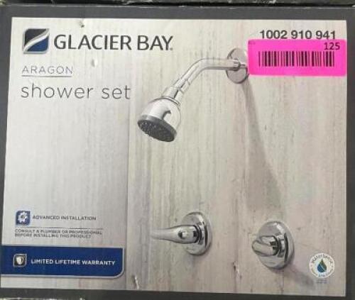 NAME: GLACIER BAY Aragon 2-Handle 1-Spray Shower Faucet in Chrome (Valve Included)