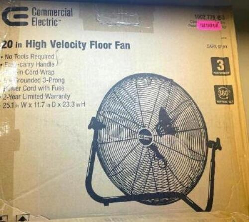NAME: COMMERCIAL ELECTRIC 20 in. 3-Speed High Velocity Floor Fan