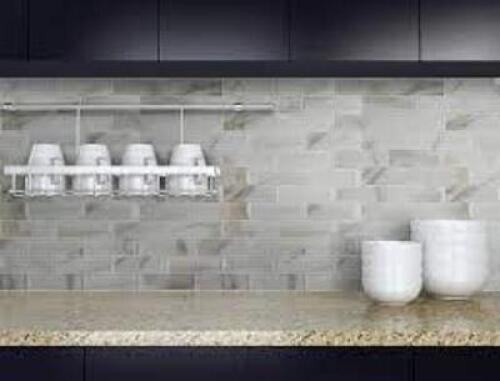 NAME: MSI Ivory Amber Beveled 2x6 Subway 11.81 in. x 11.81 in. x 8 mm Glossy Glass Mesh-Mounted Mosaic Tile (9.7 sq. ft./Case)