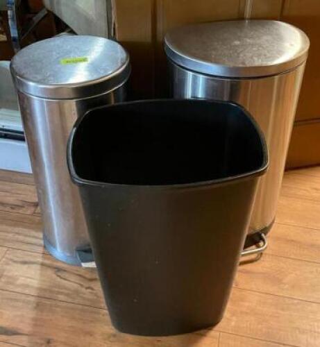 DESCRIPTION: (3) ASSORTED TRASH BINS QTY: 3