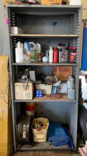 DESCRIPTION: METAL SHELVING UNIT INFORMATION: CONTENTS NOT INCLUDED SIZE: 36"X24"X84" QTY: 1