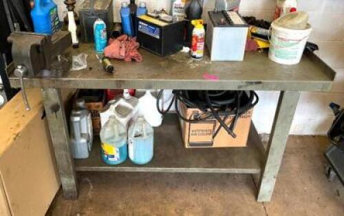 DESCRIPTION: 5 FT. WORK BENCH WITH MOUNTED VICE AND CONTENTS INFORMATION: ALL CONTENTS INCLUDED. QTY: 1