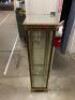 NAME: 14" X 15" X 64" DECORATIVE DISPLAY CASE WITH GLASS SHELVING INSIDE AND LIGHT - 15