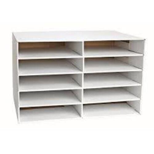 DESCRIPTION: (1) CONSTRUCTION PAPER STORAGE CENTER BRAND/MODEL: CLASSROOM KEEPERS INFORMATION: WHITE RETAIL$: $51.84 EA SIZE: 12"X 18", 10-20 COLORS Q