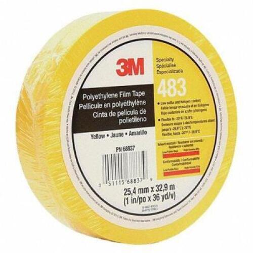 DESCRIPTION: (14) ROLLS OF WATERTIGHT SEALING TAPE BRAND/MODEL: 3M FILM TAPE #483 INFORMATION: YELLOW RETAIL$: $33.42 EA SIZE: 1X36 QTY: 14