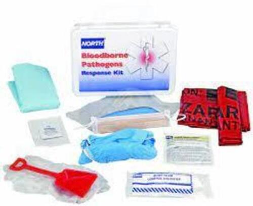 DESCRIPTION: (1) BLOODBORNE PATHOGENS RESPONSE KIT BRAND/MODEL: NORTH #1N734 INFORMATION: WHITE RETAIL$: $60.18 EA QTY: 1