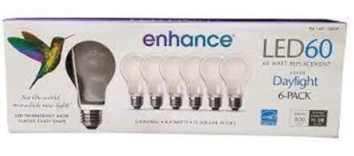 DESCRIPTION: (1) PACK OF (6) DIMMABLE DAYLIGHT BULBS BRAND/MODEL: FEIT LED #BR30 INFORMATION: 65 W REPLACEMENT RETAIL$: $13.97 EA SIZE: 8.8 WATTS QTY: