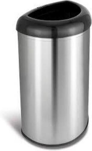 DESCRIPTION: (1) OPEN TOP TRASH CAN BRAND/MODEL: NINESTARS #OTT-50-19BK INFORMATION: SILVER/BLACK RETAIL$: $43.03 EA SIZE: 13.2 GALLON QTY: 1