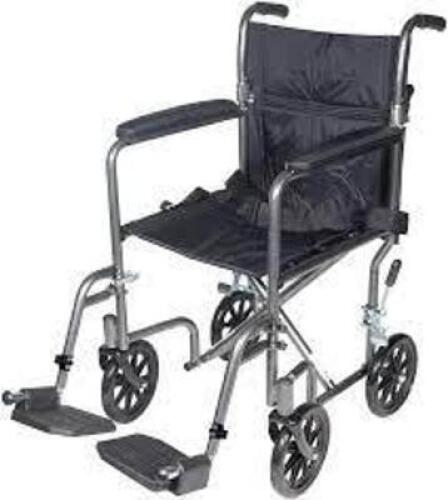 DESCRIPTION: (1) STEEL TRANSPORT CHAIR BRAND/MODEL: DRIVE #TR37E-SV INFORMATION: SILVER RETAIL$: $145.99 EA SIZE: 17" QTY: 1