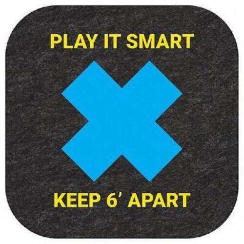 DESCRIPTION: (1) CASE OF APPROX (20) PACKS OF (10) FLOOR SIGN MAT BRAND/MODEL: PIG #56JH14 INFORMATION: KEEP 6' APART RETAIL$: $110.01 PER PACK OF 10