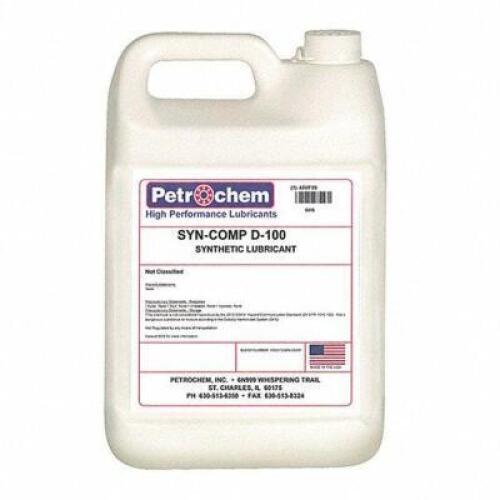 DESCRIPTION: (2) COMPRESSOR OIL BRAND/MODEL: PETROCHEM #45VF71 INFORMATION: SYN-COMP D-100 RETAIL$: $180.00 EA SIZE: 1 GALLON QTY: 2